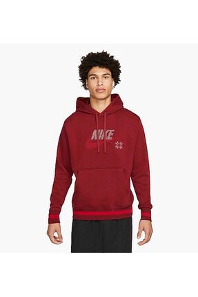 Nike sportswear club fleece hoodie red discount