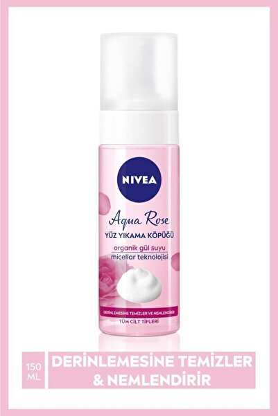 NIVEA Aqua Rose Organik Gül Suyu Içeren Yüz Yıkama Köpüğü 150 ml