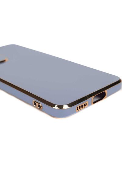 Fibaks حافظة متوافقة مع هاتف Samsung Galaxy A12 - M12 ذات حافة لامعة ومطرزة باللون الذهبي