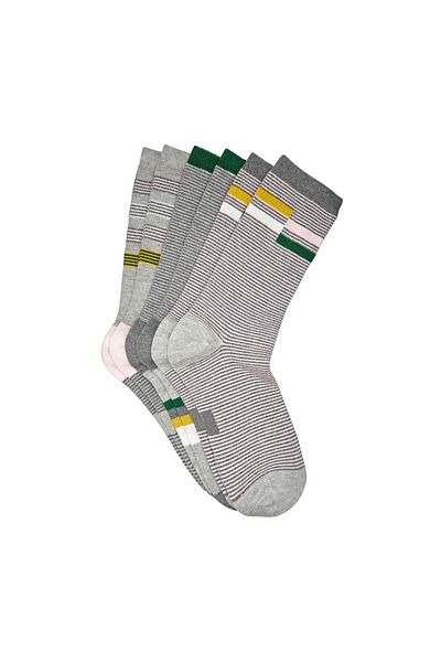 Underwear Розови раирани чорапи от 3 чифта, 39-42