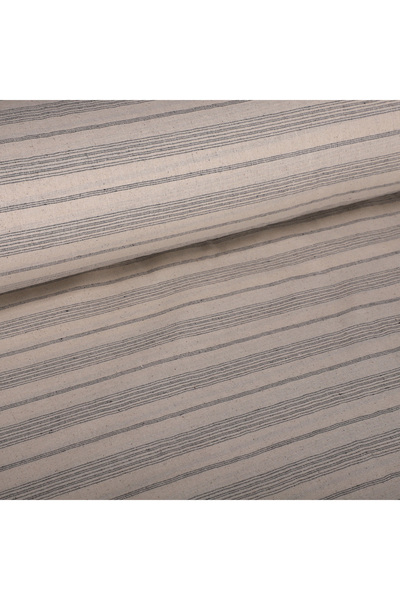 KAMİZ Çizgili Keten Kumaş Gri