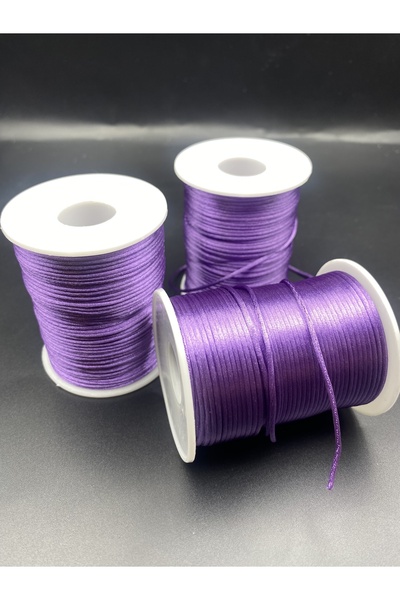 Hedef Bijuteri خيط فلوش، 100 متر (ملف) أرجواني / أرجواني اللون خيط فلوش، 1 مم...