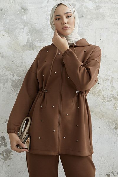 InStyle Ariesa Stone Tunnel Lace Scuba Suit - Bitter Brown