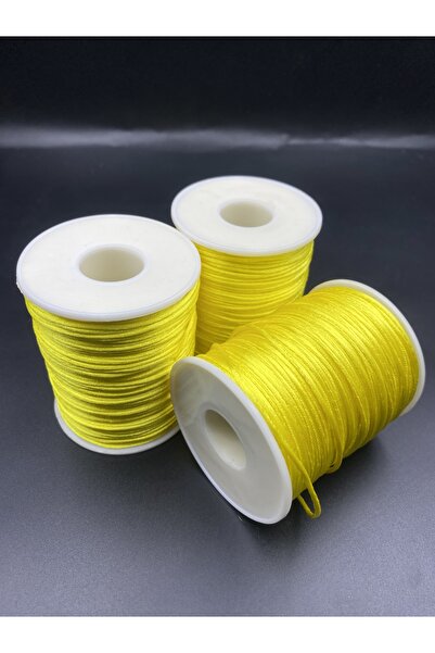 Hedef Bijuteri خيط فلوش، 100 متر (ملف) خيط فلوش أصفر اللون، خيط فلوش 1 مم / خ...