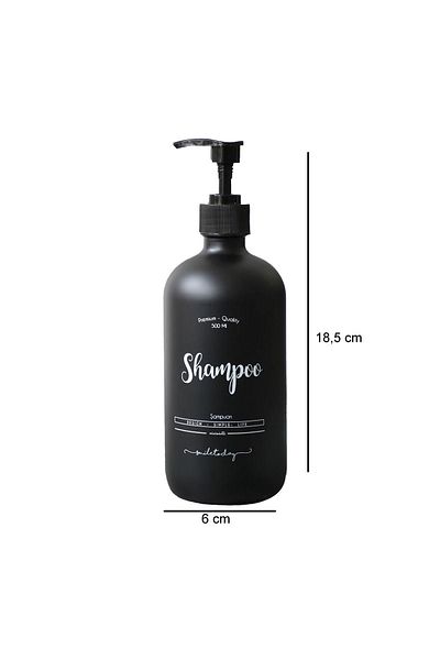 Miniminti Μπουκάλι σαμπουάν από μαύρο γυαλί - 500 ml (σαμπουάν)
