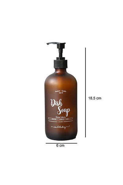 Miniminti Μπουκάλι σαπουνιού πιάτων Amber Glass - 500 Ml (πλύσιμο πιάτων)