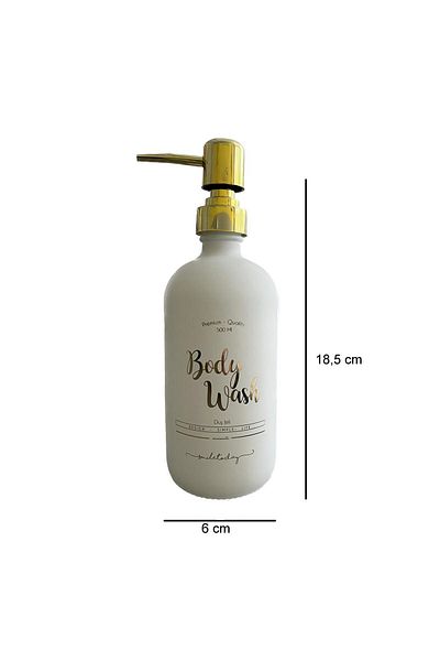 Miniminti Λευκό γυάλινο μπουκάλι αφρόλουτρο - 500 ml (BODY WASH)