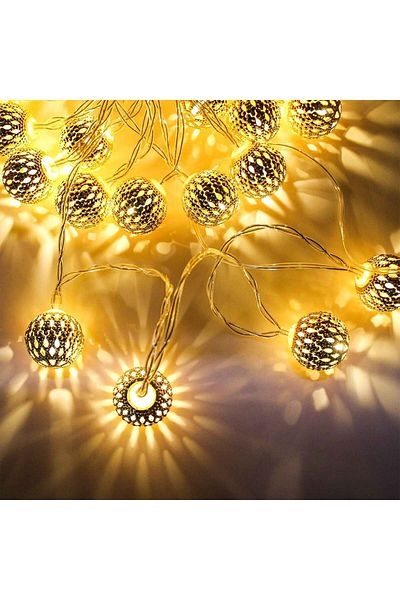 ORBUS Metal LED Globe Light Chain 10 Pieces Metal LED 1.5 Meters with USB