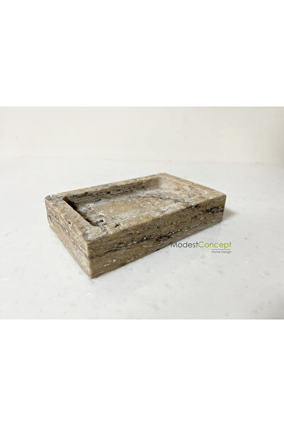 Modestmar Doğal Rustik Traverten Mermer Takı Düzenleyici, Organizer, Sabunluk