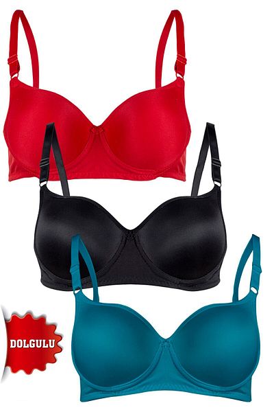 Rare White Women's Padded 3-Piece Bra
