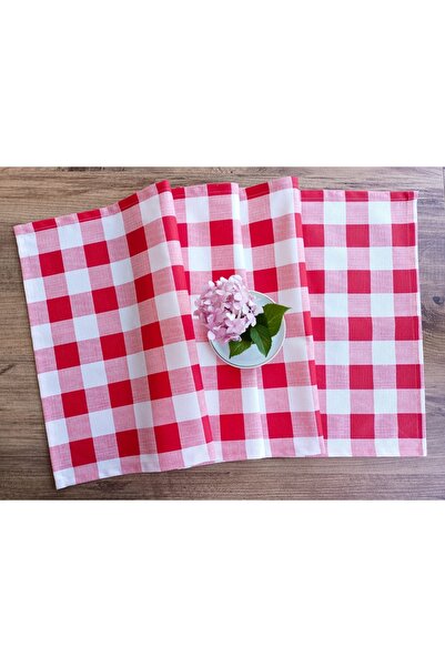 fabricorg Plaid Panama Duck Cloth Decorative Runner (40X150 cm) V-01