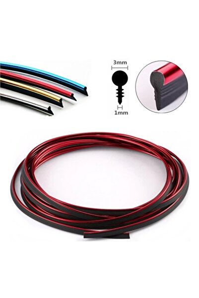 Oto Aksesuarcım شريط القفازات المضلع بالنيكل 5 أمتار أحمر ساطع