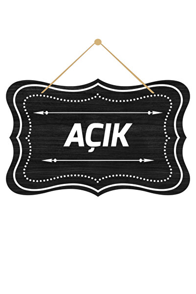 Genel Markalar Açık Kapalı Yazılı Levha Ahşap Kabartma Mağaza Kapı Yönlendirme Tabelası