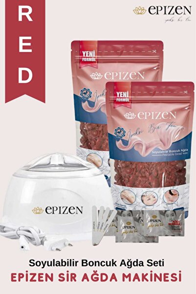 EPİZEN Sir Ağda Makinesi +2 Adet Red Soyulabilen Boncuk Ağda + Temizleme Mend...
