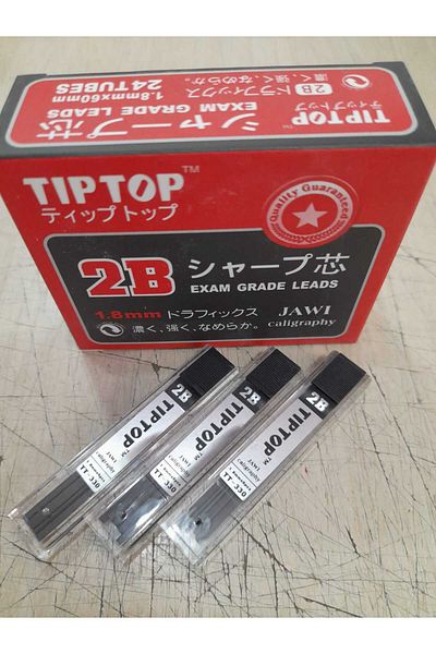 gebzeli Flat Exam Pen Tip Without Attachment Pen Tip 1.8mm*60mm 6-Piece Tube For Sketching And Caligraphy-Single Tube-