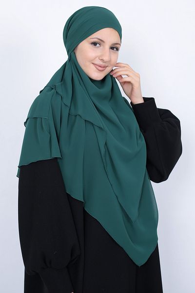MARQUANT Έτοιμο δεμένο τρίγωνο Hijab Sufle με τρία στρώματα