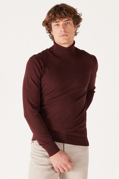 WRANGLER Turtleneck Red Men's 100% Cotton Sweater W8D42PH45
