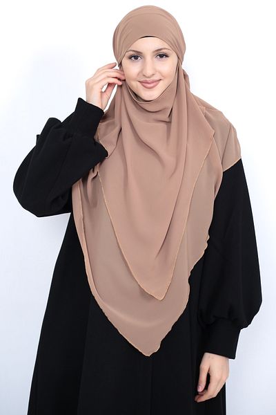 MARQUANT Έτοιμο δεμένο τρίγωνο Hijab Sufle με τρία στρώματα