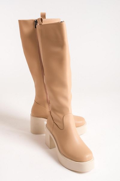 Modabuymus Καθημερινές μπότες Mostar Ten Matte Thick Platform με τακούνι
