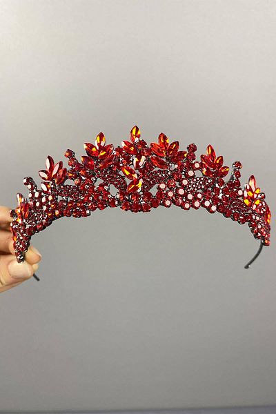 Hobigram Red Selur Leaf Model Henna and Bridal Crown – Crown, Crystal Stone, Stylish Model, Bridal Crown – Crown – t