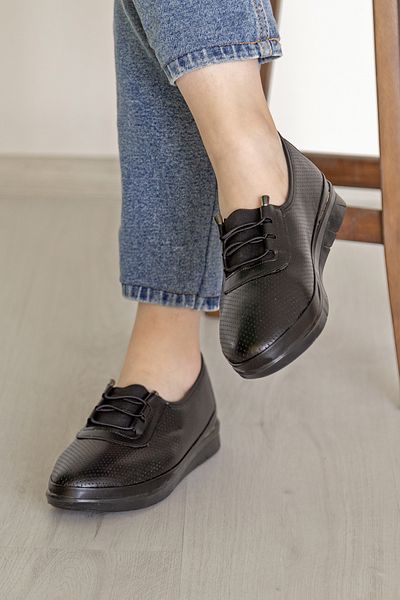 Ewen Tomm Orthopedic Daily Soft Women's Skin Perforated Drawstring Ballerina Shoes