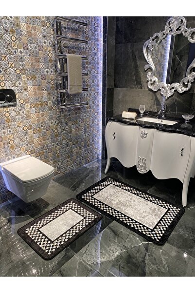 Qatalina Renkli Zebra Desenli Jüt 2'li Halı Takımı (60x100/40x60)