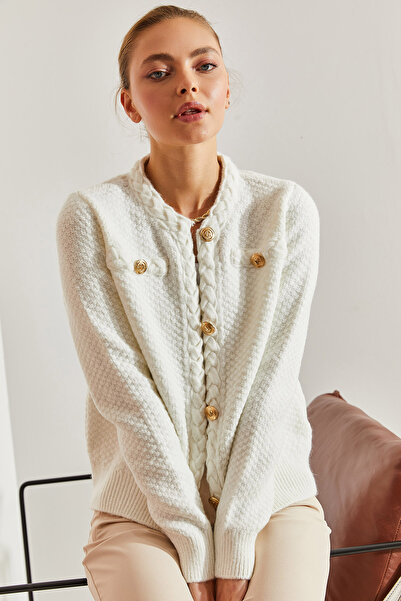 Bianco Lucci Γυναικεία πλεκτή ζακέτα με κουμπιά
