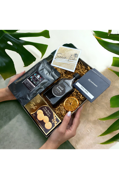 onehediye Cold Brew Tafe Cookie Filtre Kahve Hediye Seti Kutusu
