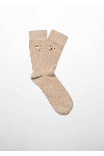 MANGO Man Baumwollsocken mit Pinguin-Motiv