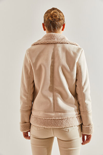 Bianco Lucci Dámský semišový plyšový kabát