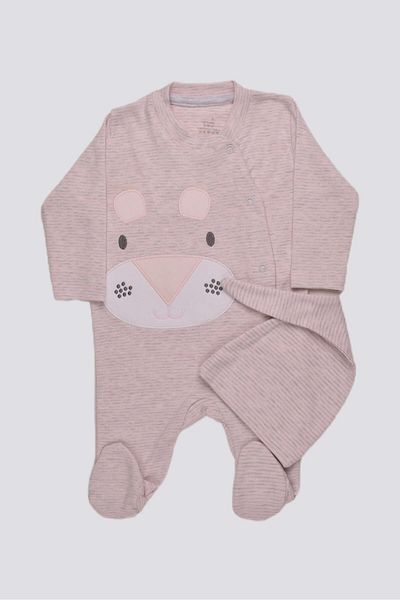 Şanbebe 100% Cotton Striped Baby Rompers with Hat162294