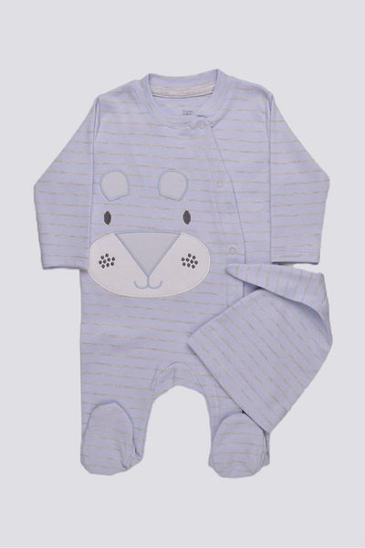 Şanbebe 100% Cotton Striped Baby Rompers with Hat162294