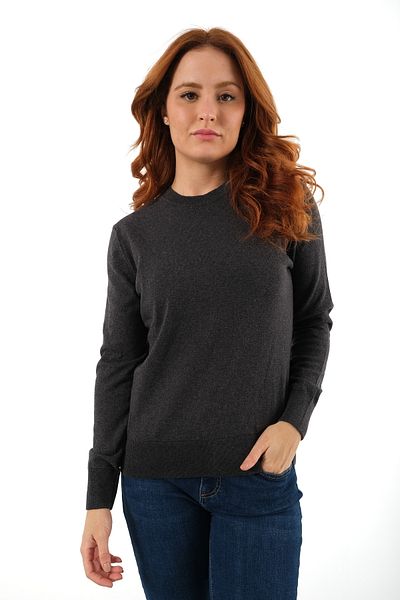 Trist Star Antracit, 100% bumbac organic, tricotaje cu decolteu, pulover, bluză Trıst-6101