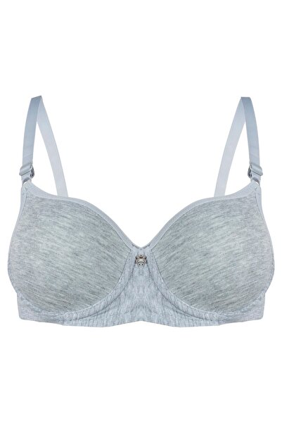 Rare White حمالة صدر نسائية رمادية بدون حشوة مع حزام قابل للتعديل