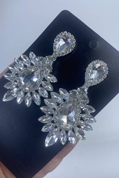 Hobigram Silver Shuttle Model Big Small Stone Henna Wedding Engagement Earring – Bijoux Earring, Stylish Design – Bijoux Earring