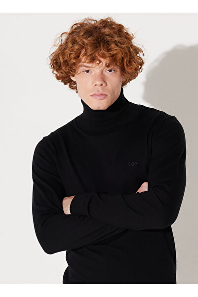Lee Turtleneck Regular Fit Black Men's Sweater L83CKF01 Turtleneck Knitwear