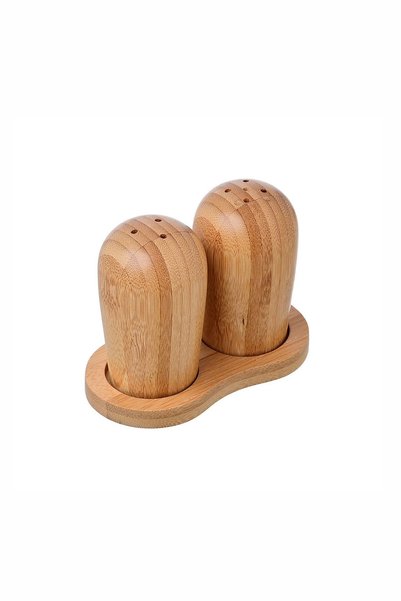 NEWNOW Bamboo Salt and Pepper Shakers, Salt and Pepper Shakers Set
