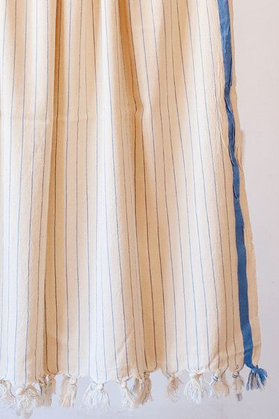 vivamaison Prosop de baie 100% bumbac, prosop de baie spalat cu dungi colorate, prosop de plaja 90x180 cm albastru