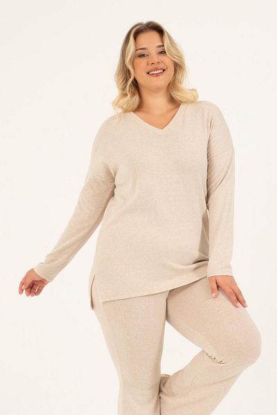 MYLİNE Basic V-Neck Knitwear Sweater