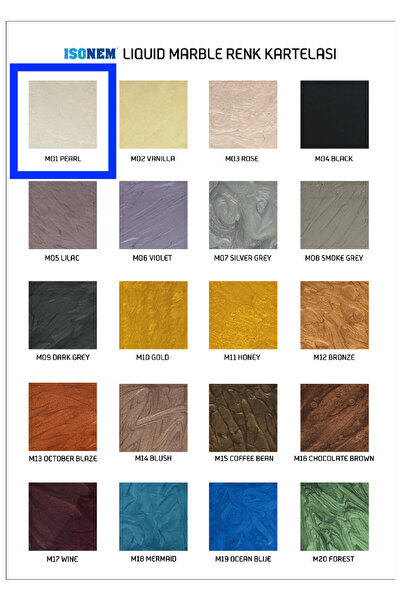 Isonem Liquid Marble ( Sıvı Mermer ) Mermer için sıvı kaplama Malzemesi 0.5 kg M01 PEARL İnci