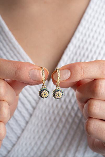 Silvano Jewelry 925 Ayar Gümüş Göz Nazarlı Küpe