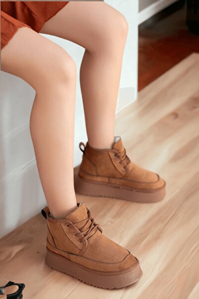 DURUNUN BUTİĞİ Dugy Taba (4,5 см) подплатени ботуши с връзки за всеки ден