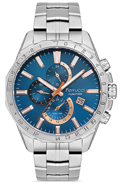 Ferrucci Erkek Premium Kol Saati Çelik Kasa Çelik Kordon Multi Fonksiyon