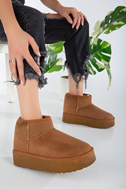 wefashion KADIN SİYAH ULTRA MİNİ KALIN TABAN DÜZ TABAN BOT