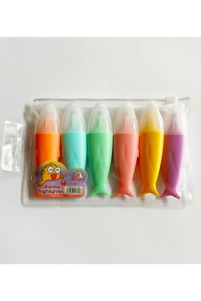 Modellino Cute Fish Highlighter Pens with 6 Packs