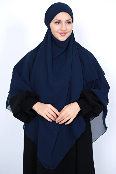 MARQUANT Uzun Hazır Bağlamalı Üç Katlı Üçgen Tesettür Hijab Sufle