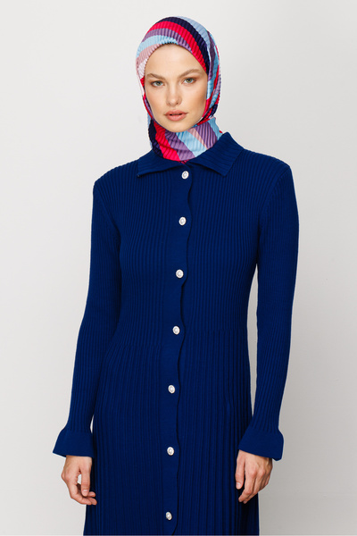 Mooncorn Φουλάρι με πλισέ μοτίβο λεβάντας Akra