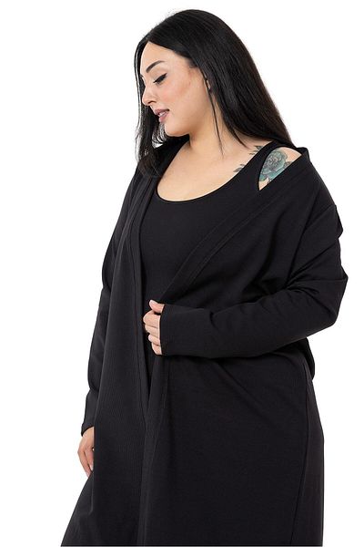 DISENTIS MODEST بالإضافة إلى حجم مضلع المحاصيل طماق سترة ثلاثية مجموعة سوداء