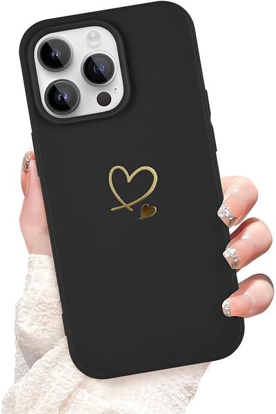 GAGA ELEKTRONİK Sweet Heart Pattern Design Soft Silicone Shockproof Protective Case for iPhone 14 Pro Max