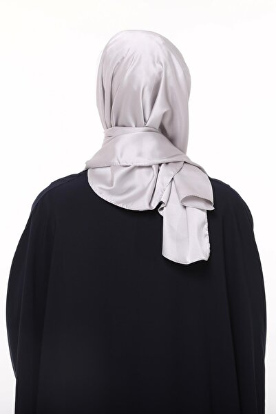 Altobeh Women's Plain Crepe Satin Shiny Luxury Evening Dress Shawl-Light Gray